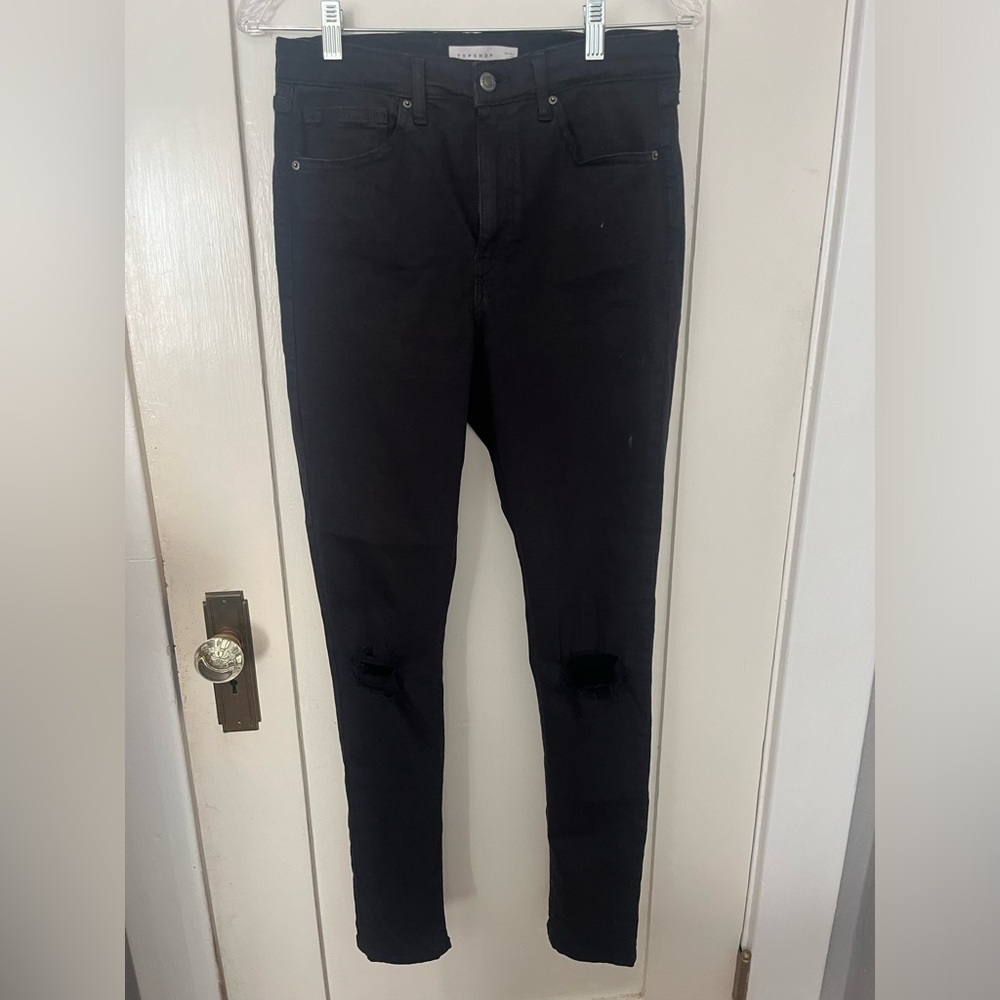 Women's Top Shop Jamie Black Jeans